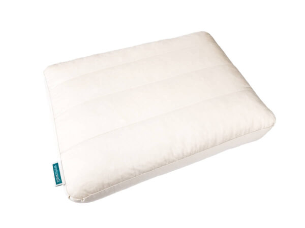 WakeWell Adjustable Pillow - Standard Size (20"x26"), Medium Loft (6 1/2"). All Natural Latex. Organic Cotton. Great for side-sleepers. Standard Pillow. Four adjustable zones.